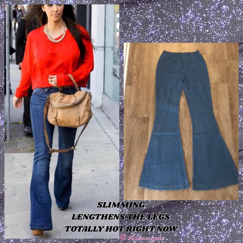 Petite Super comfy sexy flare bottom jeans light..